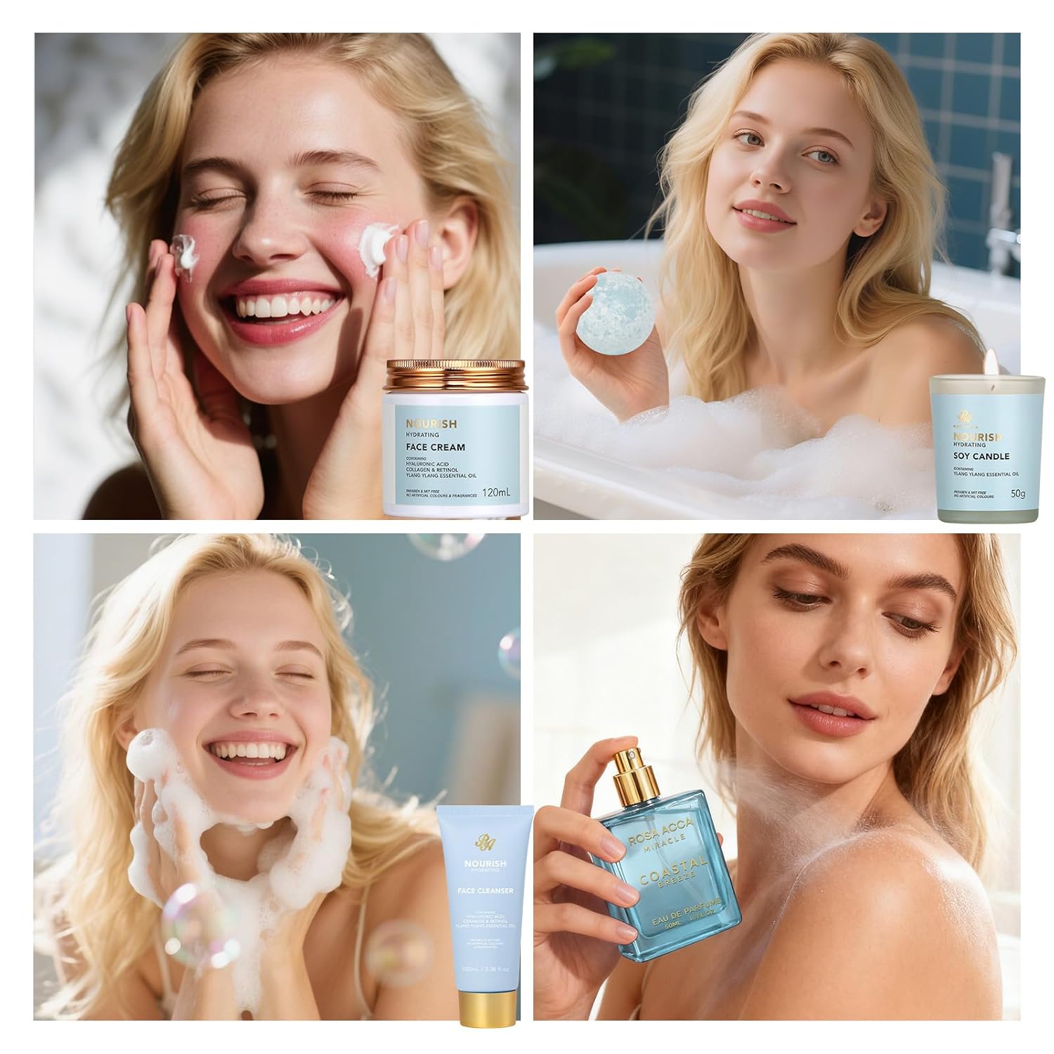 25 Pcs Bath & Body Gift Set for Women, Skin Care Kit, Spa Gift Basket, Self Care, Facial Sheet Mask, Perfume, Cosmetic Bag, Serum, Necklace, Bath Bomb, Christmas, Valentine's, Birthday, Mothers Day - Image 4