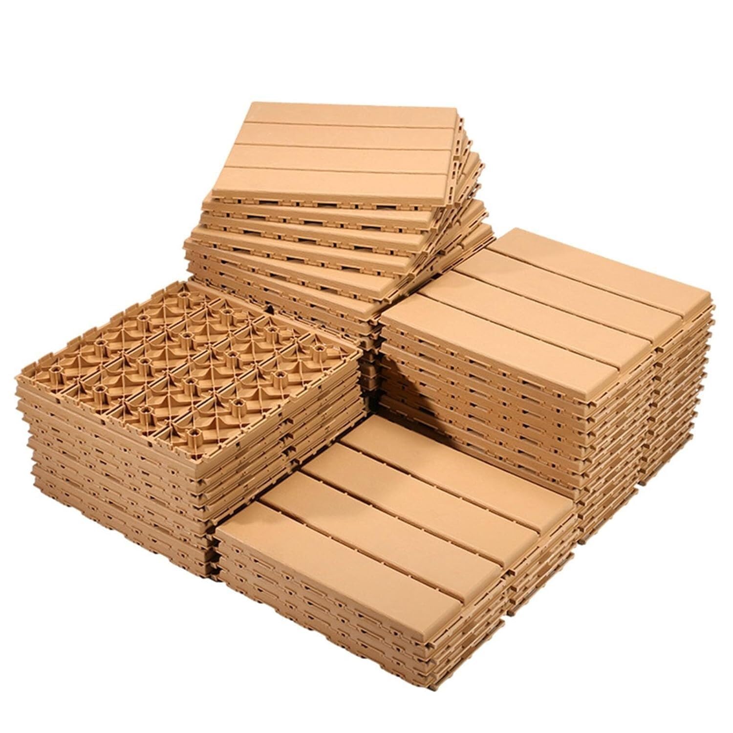 Carrelage de sol extérieur plastique imitation bois 12x12