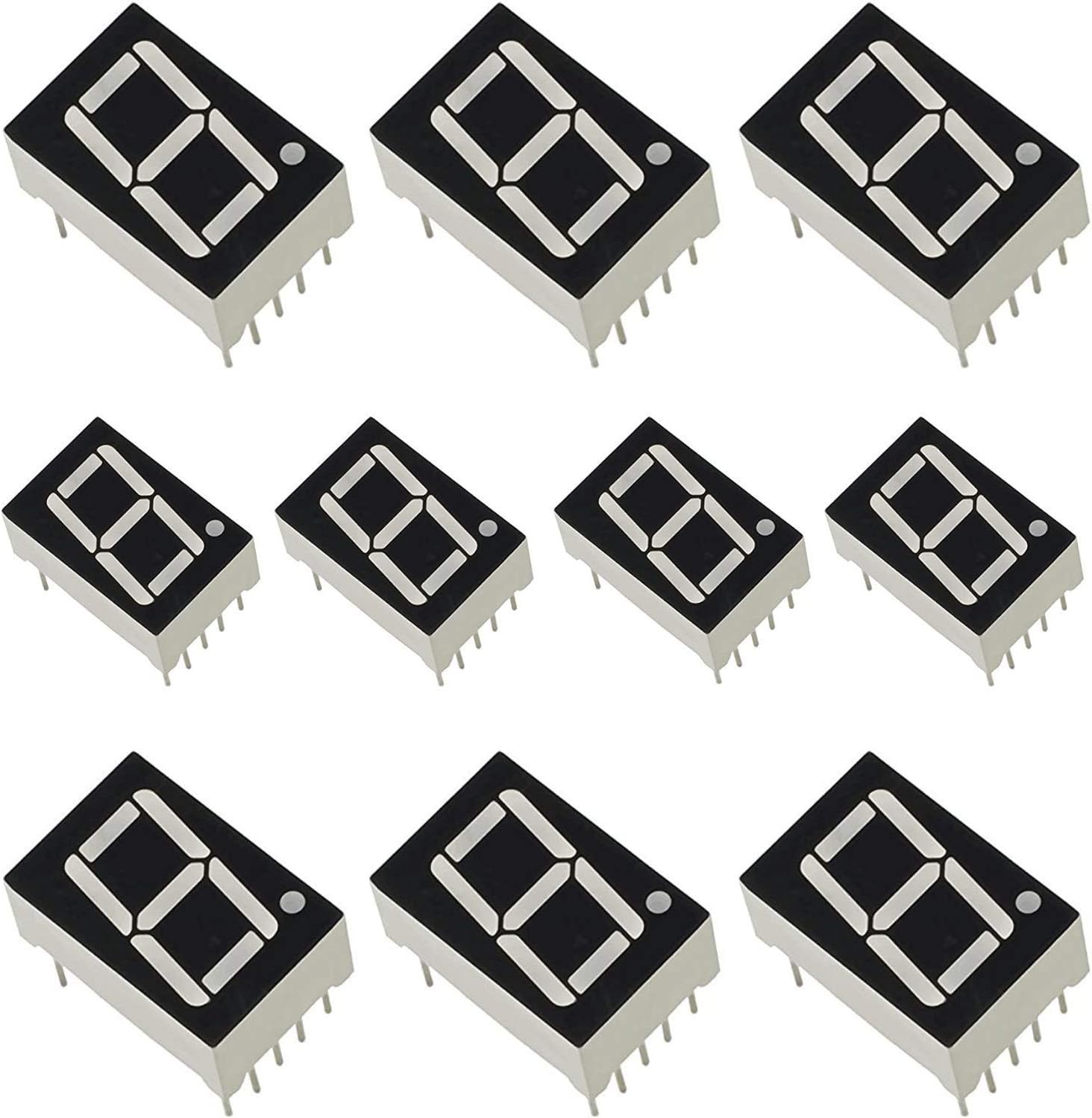 DIVYE 7 Segment Led Display Common Cathode, Pack of 10