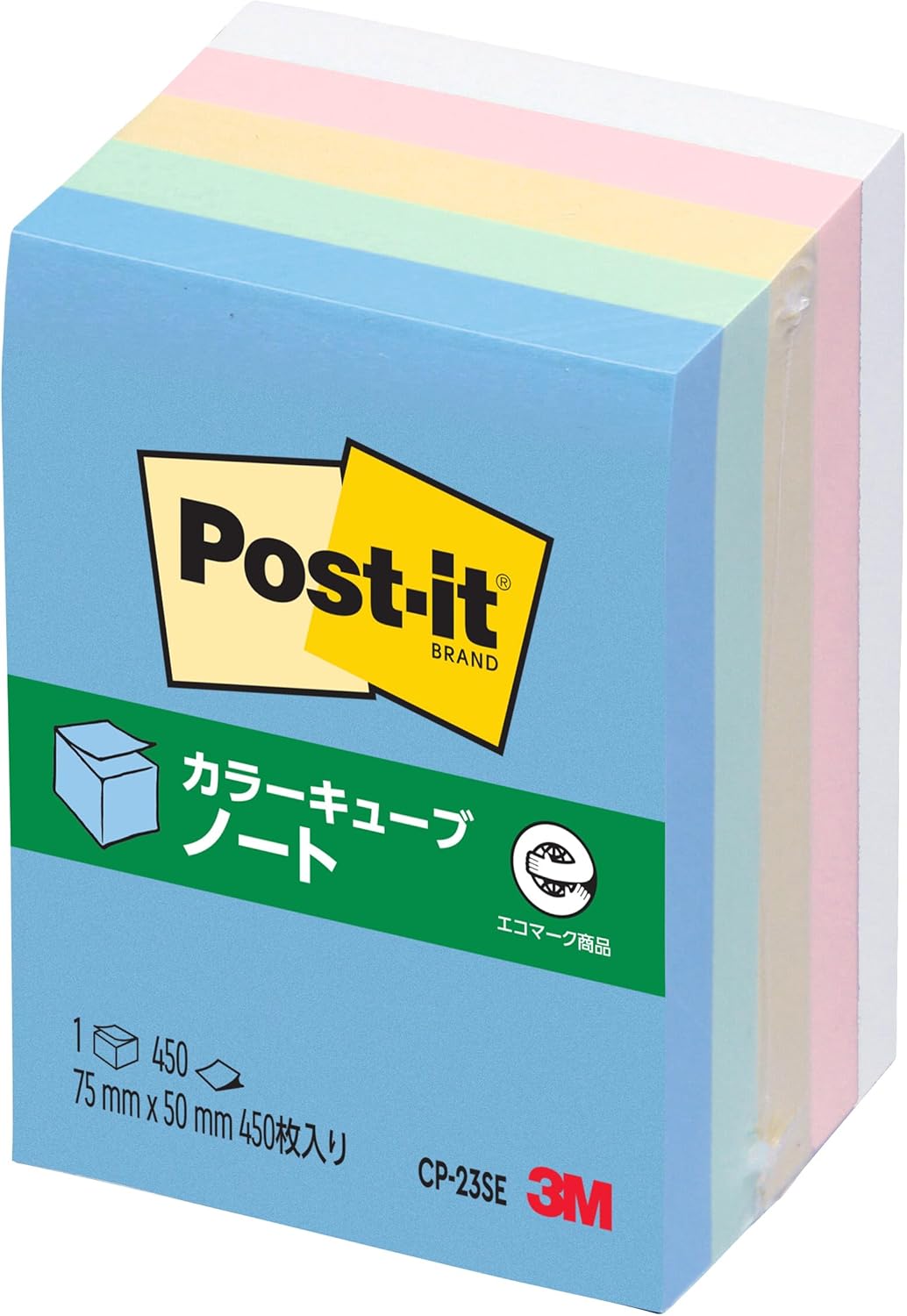 3M Color Cube Super Value Pack Notebook, 5 Pastel Colors, 7.5 x 5.0 cm CP-23SE