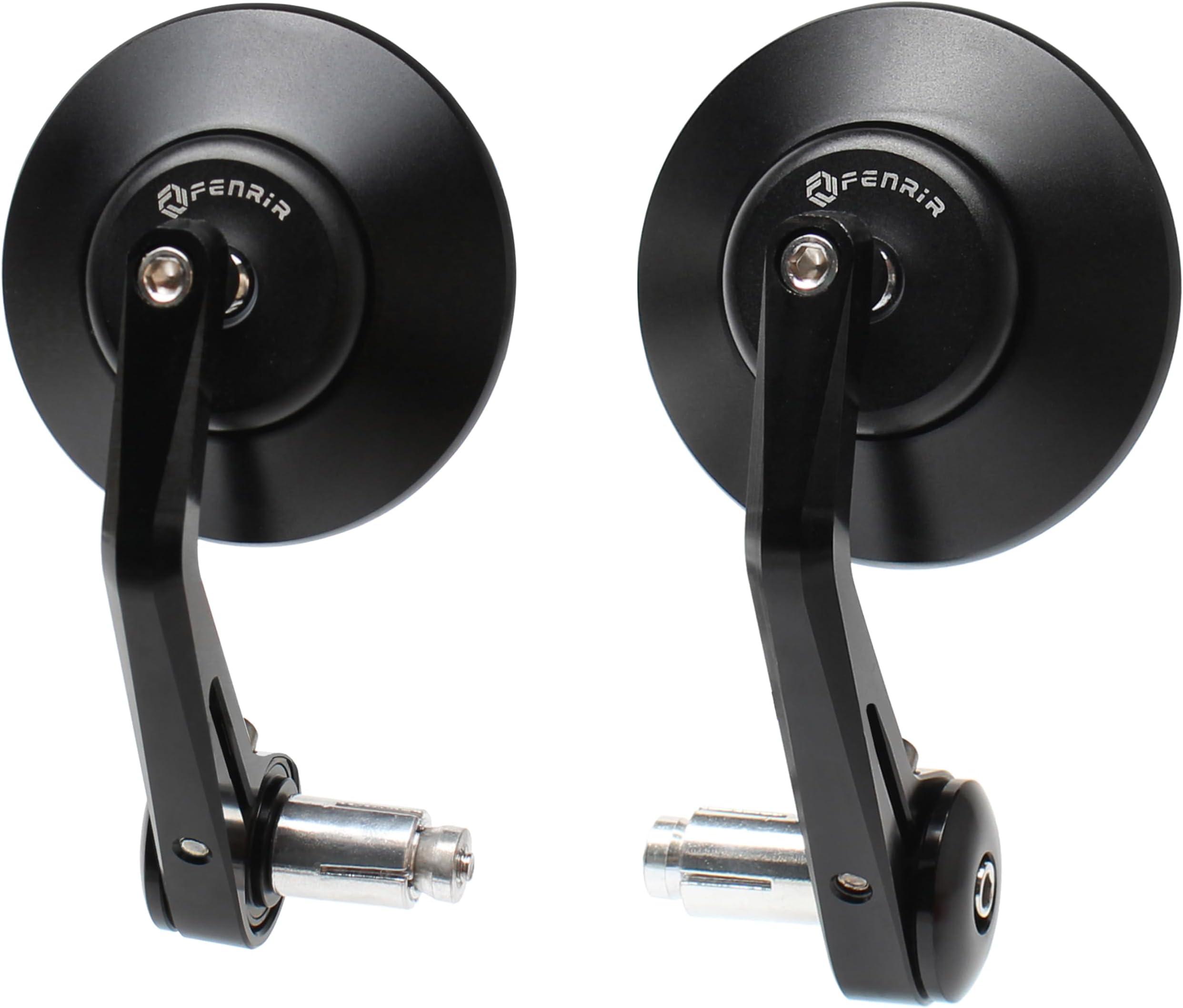 CNC Aluminum Alloy Round Cafe Racer Retro Black Motorcycle Bar End Mirrors Side 22MM 7/8" Inch Handlebar Mirror Universal Rear View For M8/M6 Sport Naked Street Bike Cruiser Minimoto Scooter