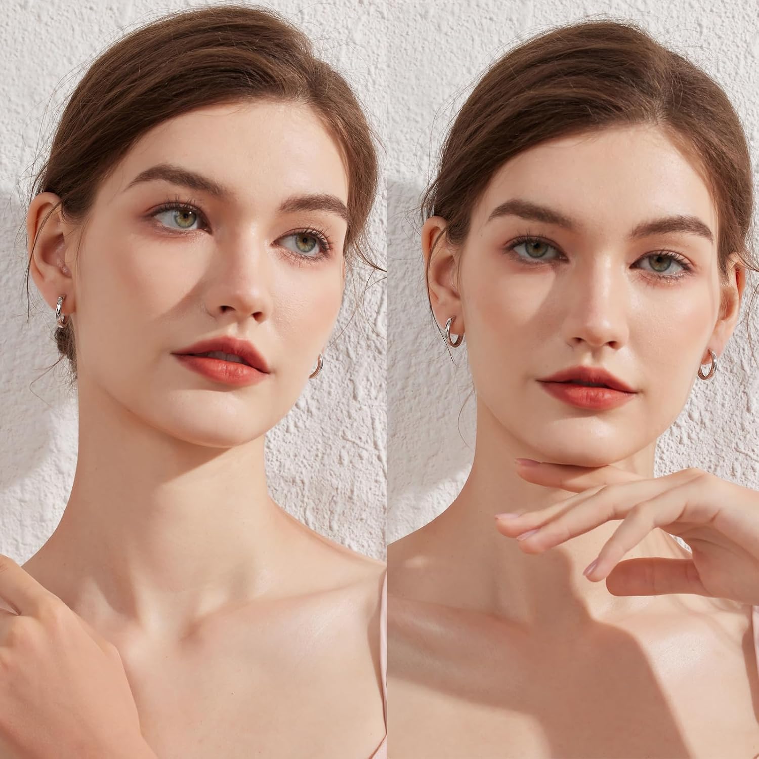 18K White Gold/Gold Plated Hoop Earrings with 925 Sterling Silver Ear Post for Men Women, Hypoallergenic and Nickel Free, Ideal For Sensitive Ears,Size 18-21-25mm - Image 6