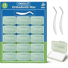 Orthodontic Wax for Braces   750 Pre-Cut Dental Wax Dots, Safe for Kids & Adults, Wax for Brackets & Aligners, Mild Mint Flavour, 15-Pack