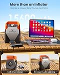 ETENWOLF Zephyr S5 Gonflateur de pneus lourds portatif Air Compresseur, 160PSI &15600mAh Sans fil Air Pompe avec LED Lumière pour pneus de voiture, vélo, moto, boules, ramassage (Vivid Orange)