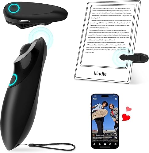 Actualización para el control remoto Kindle Page Turner - Desplazamiento remoto para Tiktok, control remoto de grabación de video de cámara, clic