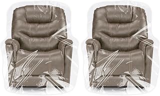 2 PCS Plastic Furniture Covers for Storage, 4 MIL Thick Heavy Duty Dust-proof Moving Bags, 65 x 43 x 35 Inches Extra Large Waterproof & Clear Chair Cover Protectors for Armchairs and Recliners
