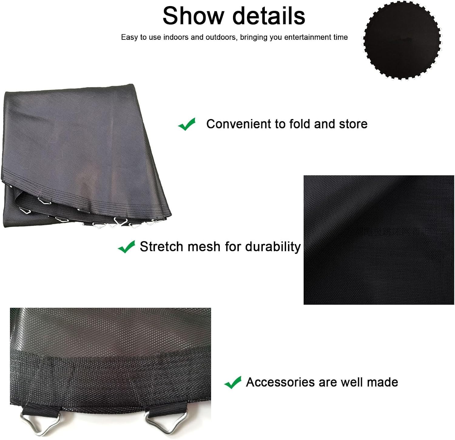 Trampoline Mat Round Mesh Trampoline, replacement trampoline mat Jumping Mat Outdoor Fitness Cloth Trampoline Rechange Bounce Elastic Mat