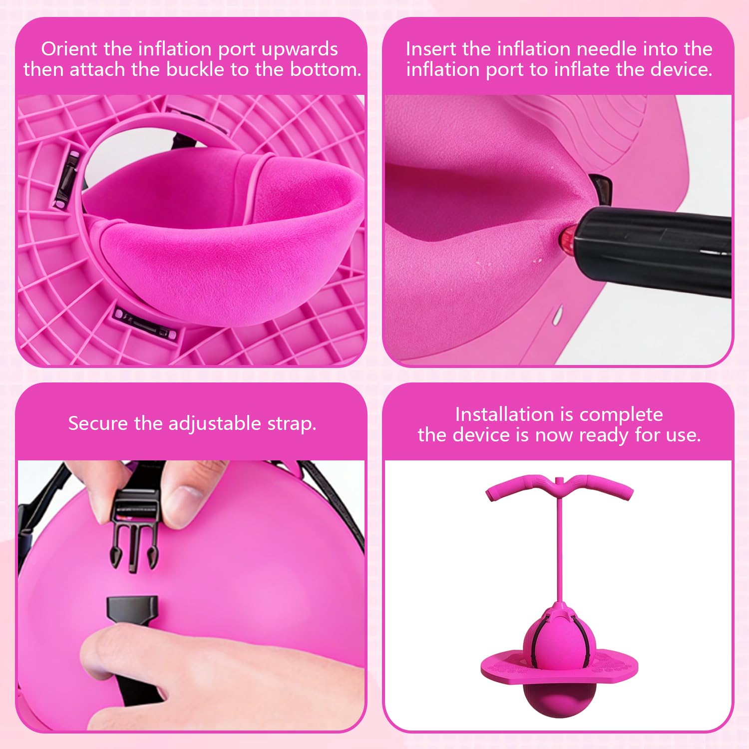 Pelota De Equilibrio Saltarín, Divertida Equilibrio Saltar Pelotas Juguete, Pelota Saltarina con Mango, Juguete Saltarín Exterior, para Entrenamiento del Equilibrio y Deportes (Rosa)