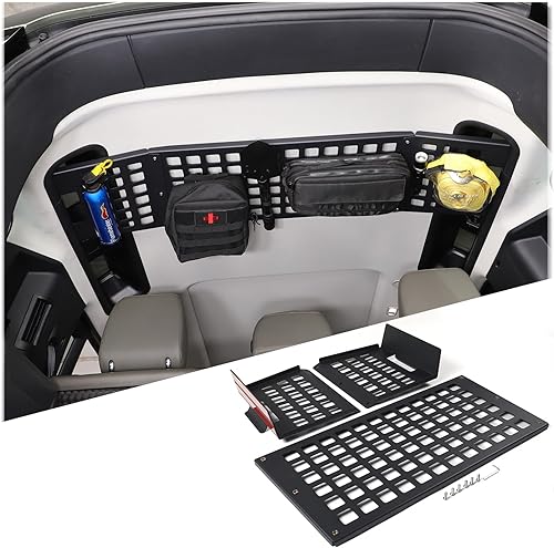 HIRUFAIT Panel de almacenamiento modular para Lnd Rover Defender 2020 2021 2022 2023, organizador de maletero de aleación de aluminio, estante