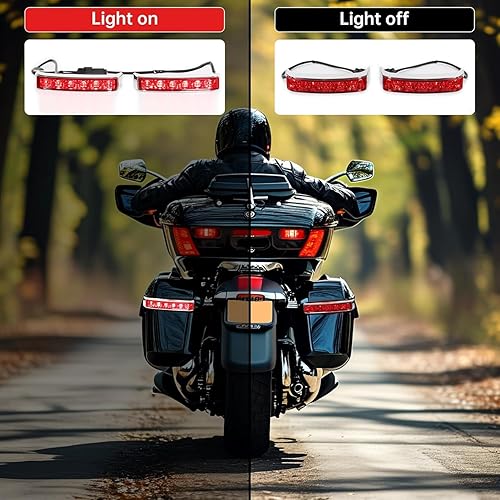 Miniatura 5 de ECOTRIC Luces LED intermitentes de freno de alforja compatibles con Harley Touring 2014-2024 Street Glide Road Glide Road King Electra Glide lámpara