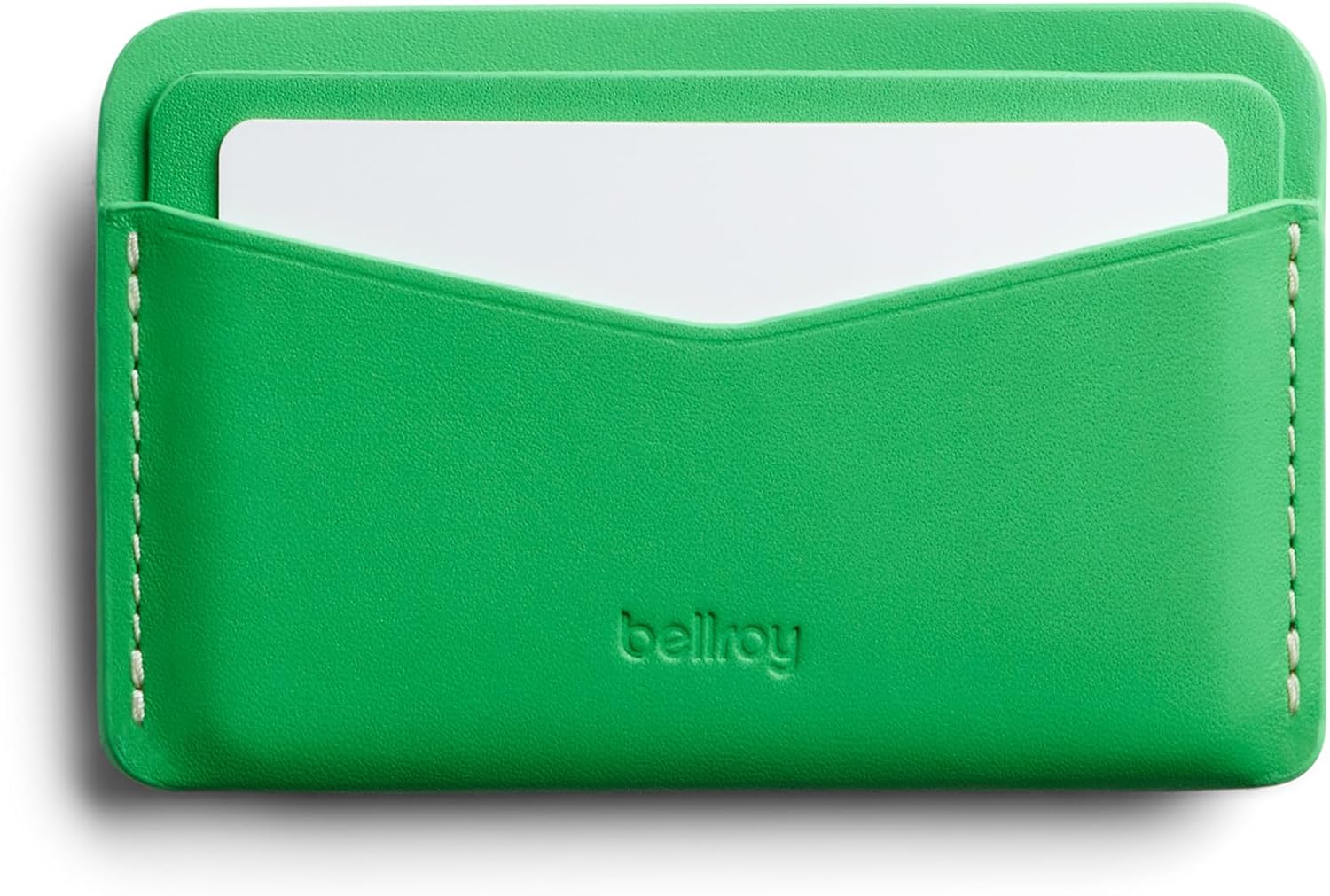 Bellroy Card Slip (minimalist leather card holder with space for up to 4 cards) - NeonGreen