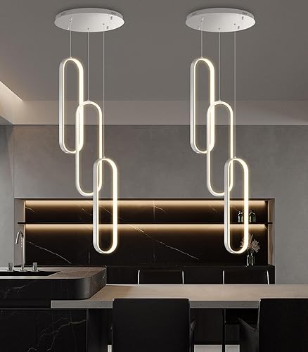 Miniatura 26 de Candelabros LED modernos para entrada de vestíbulo, techo alto, lámparas de escalera largas, regulables, montaje empotrado, alto recibidor,