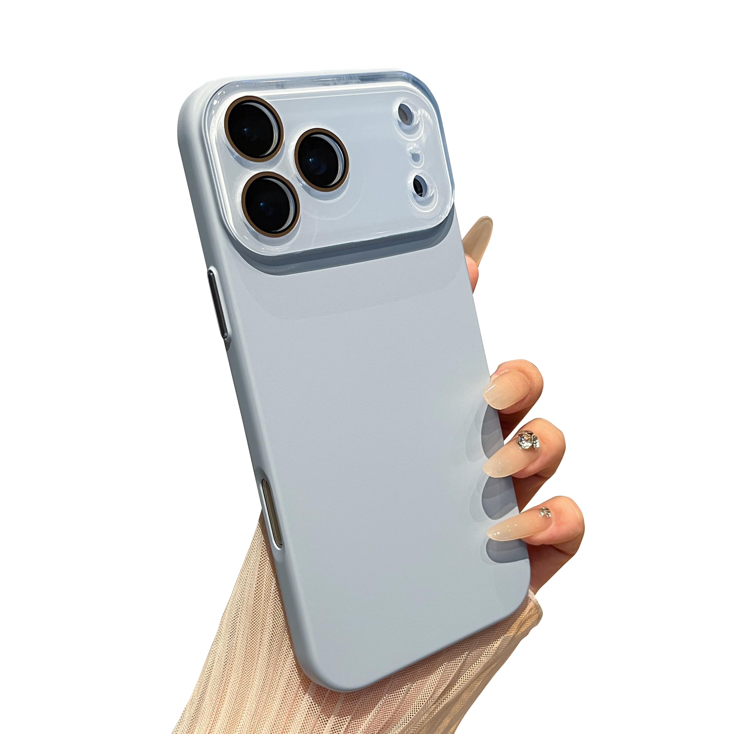 Photo 1 of Caseative Solid Color Full Camera Lens Protection Compatible with iPhone Case (Blue,iPhone 17 Pro Max)