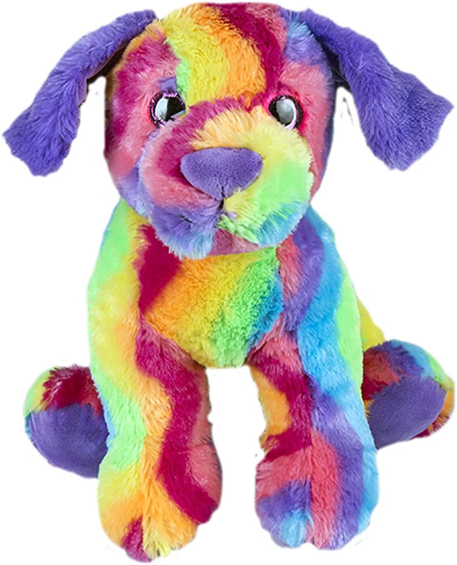 Cuddly Soft 8 inch Stuffed Rainbow Dog...We Stuff 'em...You Love 'em!