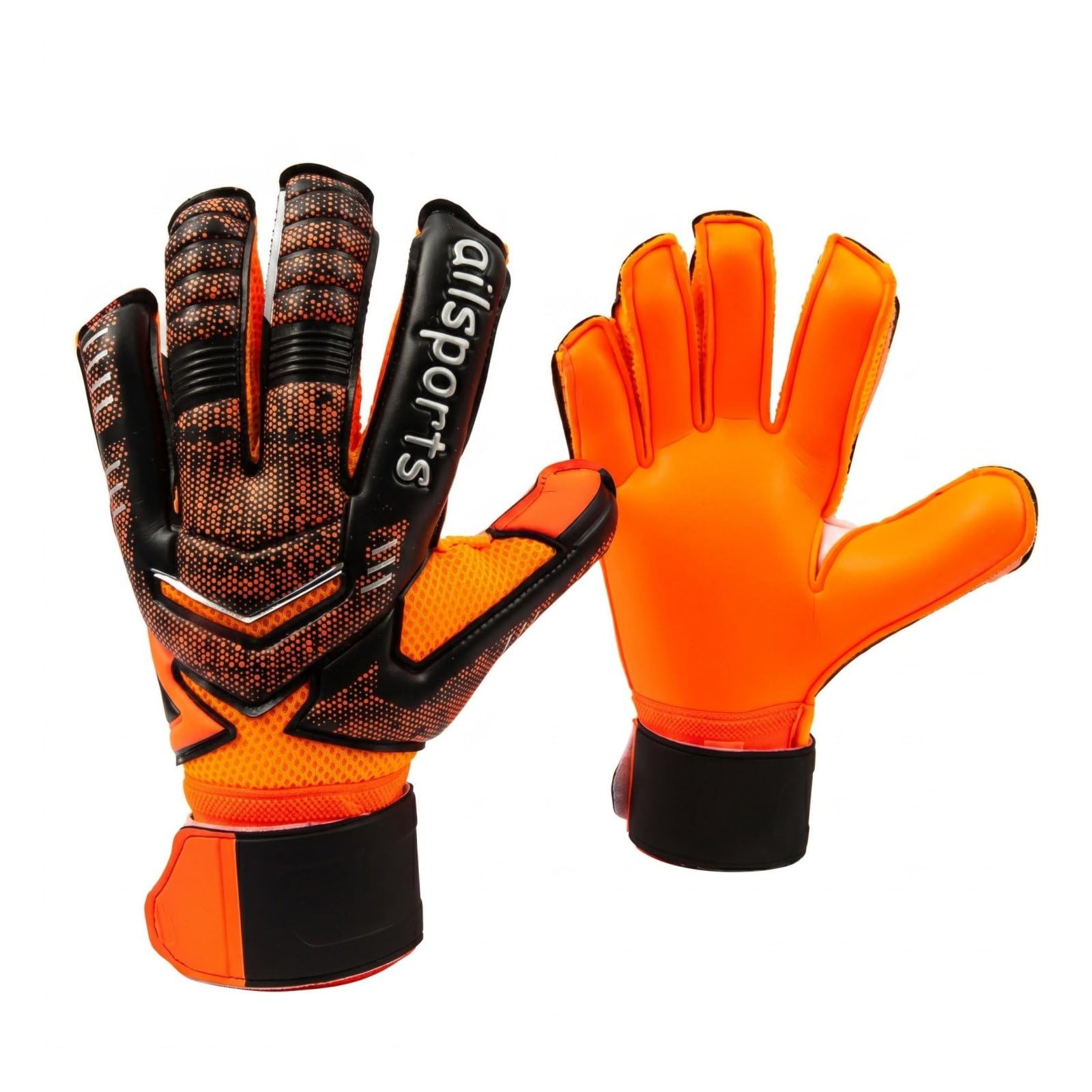Finger Protection Gloves Shock Absorption Padded Goalkeeper Gloves Breathable Mesh Sports Gear for Adults, Kids, Football Match, Training, Orange, 5-image-38