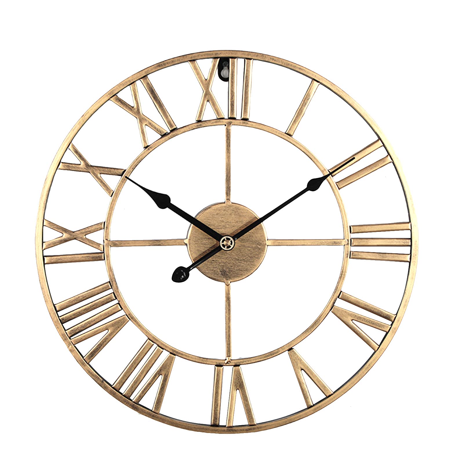 Horloge murale numérique silencieuse HUIOP en fer forgé noir pour décoration de séjour