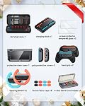 Switch 2 Essential Accessories Bundle, 20-IN-1 Game Set Kits, Hard Shell Carrying Case, Switch 2 Controller Charger, Screen Protector, Grips for Joy Con 2,Steering Wheels for Mario Kart, Clear Protective Cover Case(Gift Pack) (Black, Switch 2 7.9 Inc