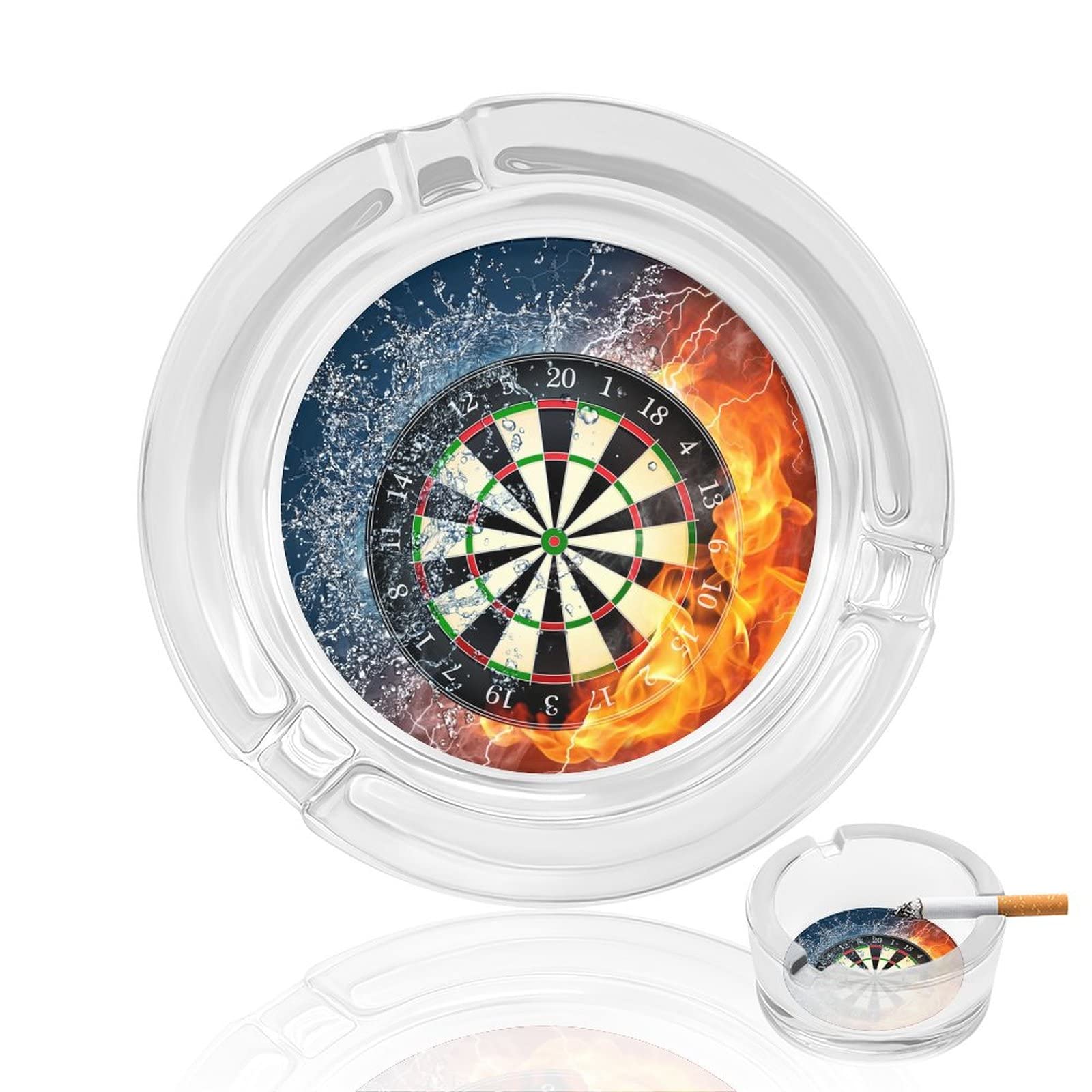 Lurnise Multi19 Ashtrays For Cigarettes Darts Fire Crystal Glass Ash Tray Smoking Ashtray Holder For Home Hotel Office Table Top