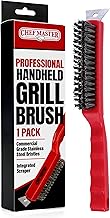 Chef Master Grill Brush with Scraper Head – Heavy-Duty Wire Bristle Cleaner - Grill Barbecue Cleaner for Outdoor - Ergonomic Handle, Outdoor BBQ Tool & Accessories - 90044