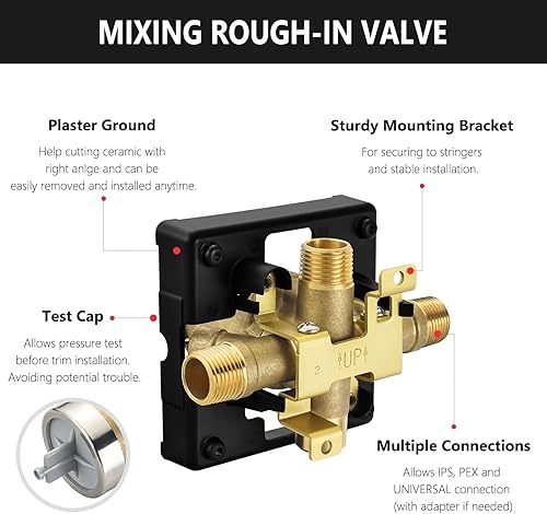Miniatura 6 de Cuerpo de válvula de bañera y ducha para grifo de ducha D, funciona con kits de ajuste de válvula de ducha de función única o dual de la serie D 13,