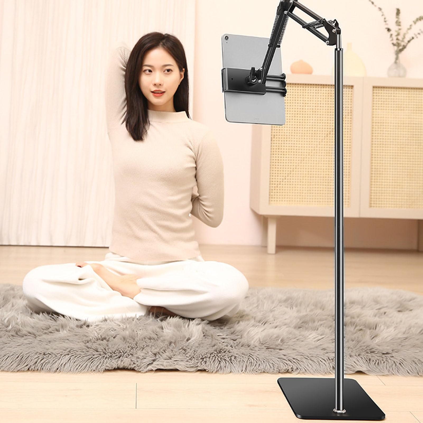 Soporte de Suelo para Tableta, Soporte de Teléfono de Cama deAjustable, Soporte Giratorio para Tableta de 360 ​​Grados, Soporte Universal Estable para Teléfono para Teléfonos