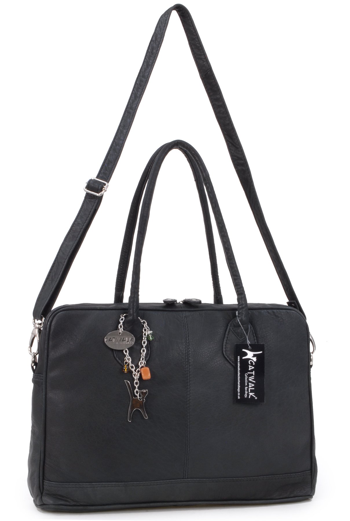 Catwalk Collection Handbags - Grande Borsa Tote Pelle - Borsa a Spalla da Lavoro - Cartella Ufficio Donna - Tracolla Removibile - Grosvenor