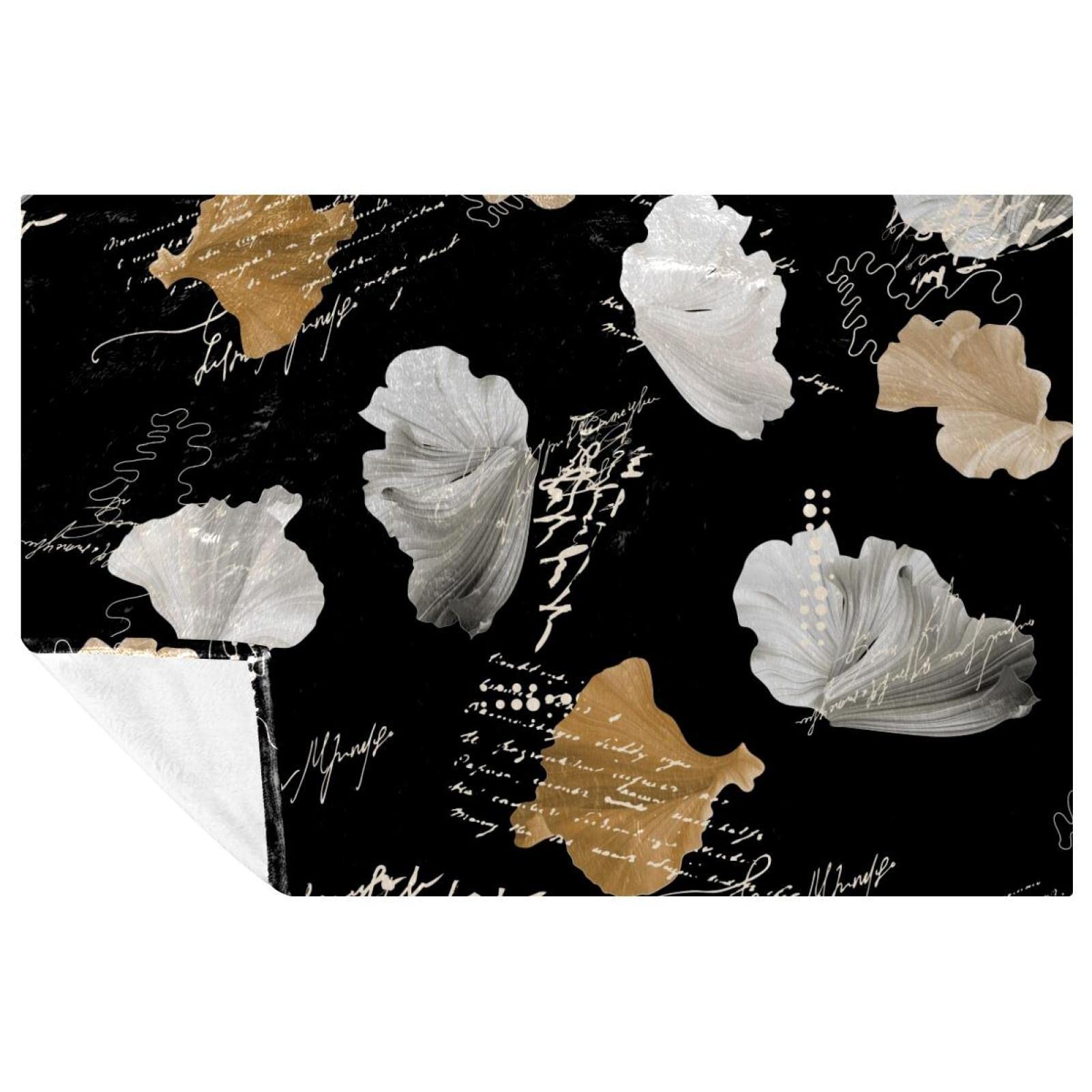 Couverture douce motif floral 150x100 cm plaid lit et canapé