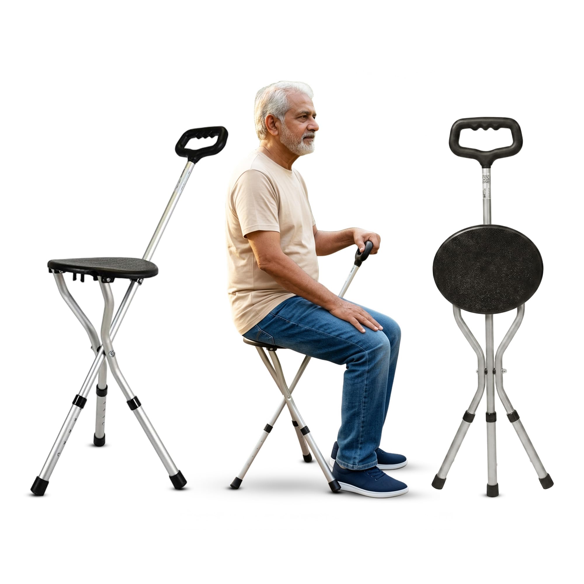 SUNBEAM ENTERPRISES Aluminium Walking Stick with Seat-image-7