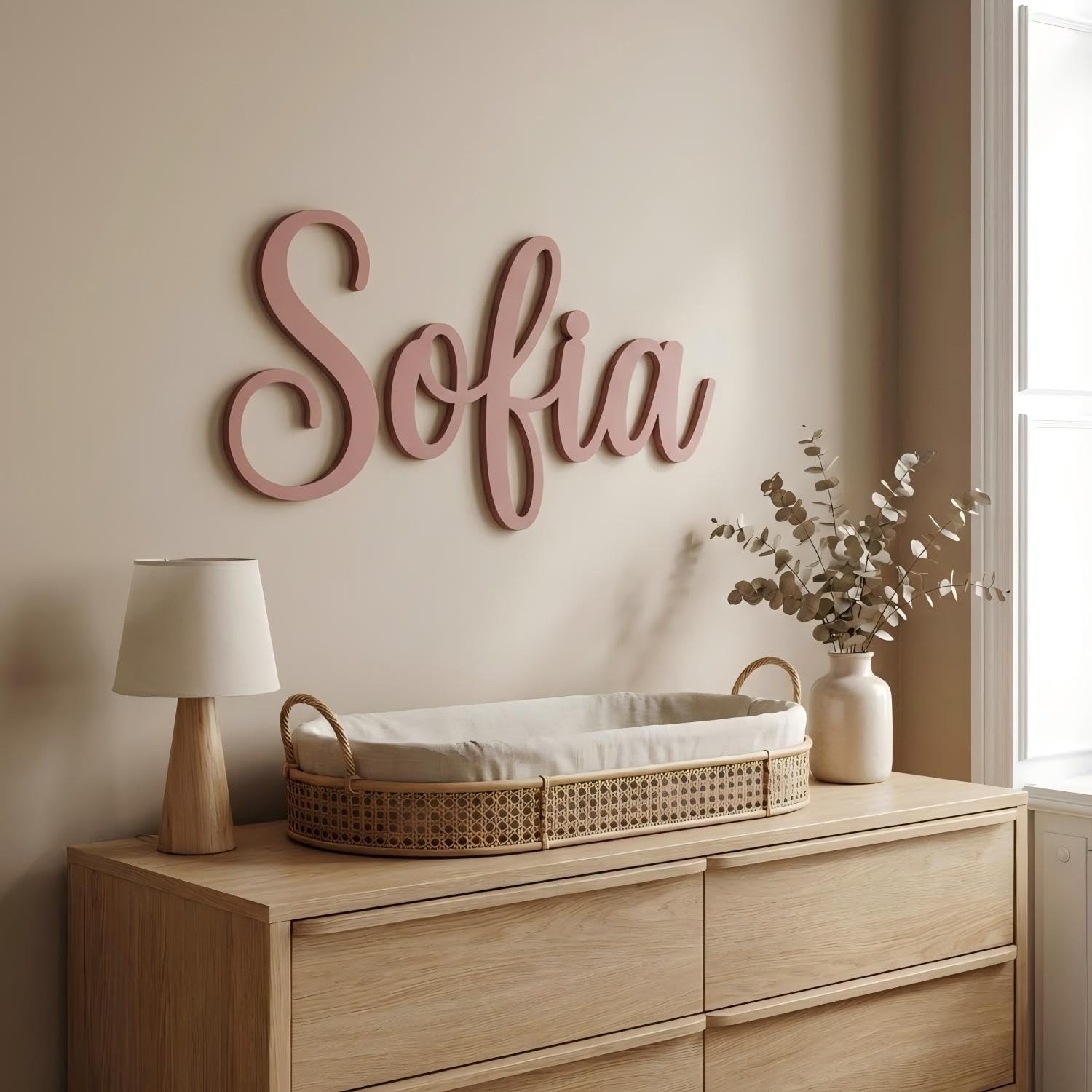 Kikone Prénom En Bois Personnalisé, Décoration Murale Chambre Enfant Bébé, Panneau De Nom Bois (20-88 Cm), Panneaux Personnalisés Enfants : Polices, Longueurs, Couleurs Disponibles.