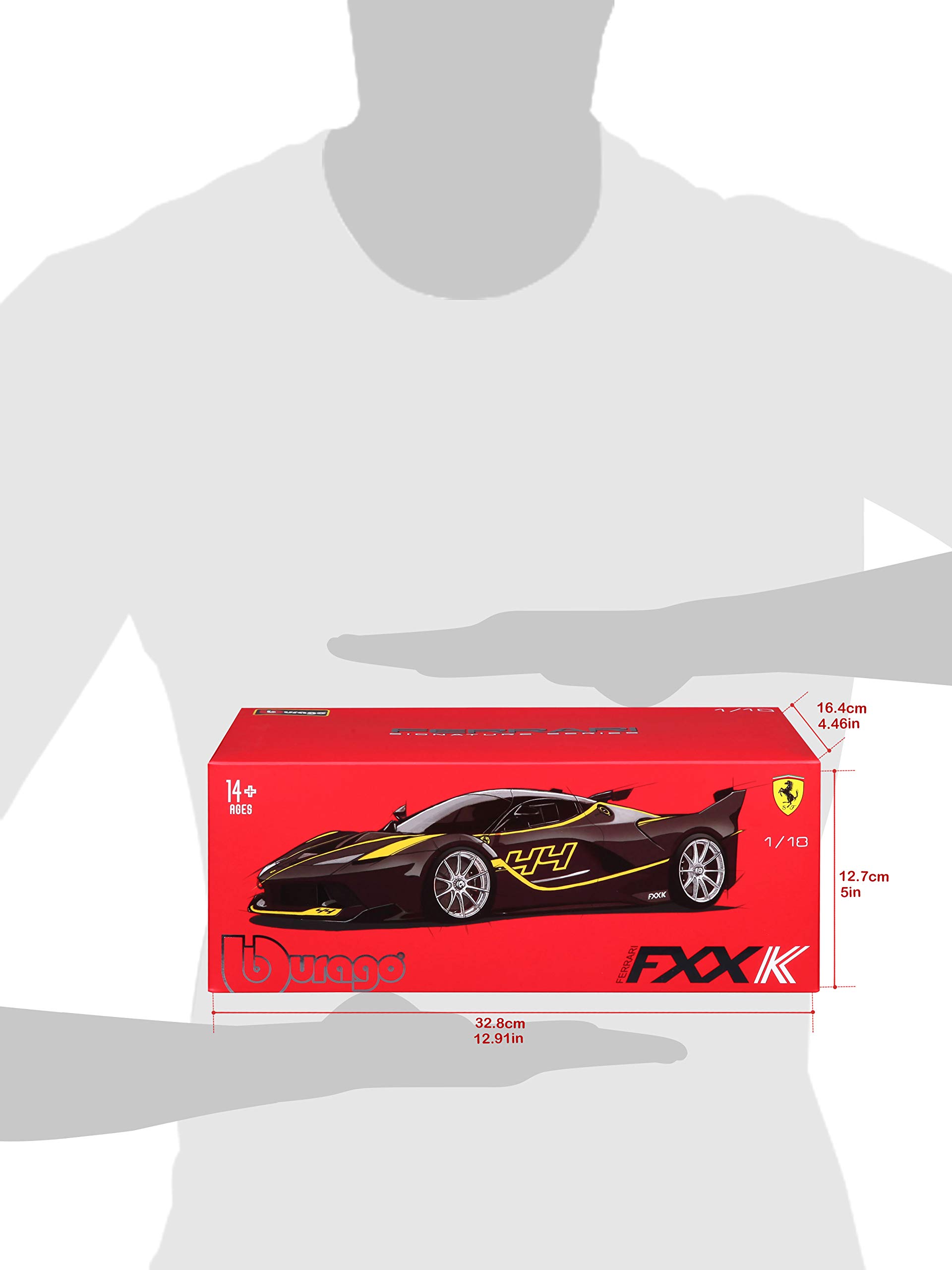 Bburago 15616907BK Ferrari FXX K Modellauto im Maßstab 1:18, Schwarz