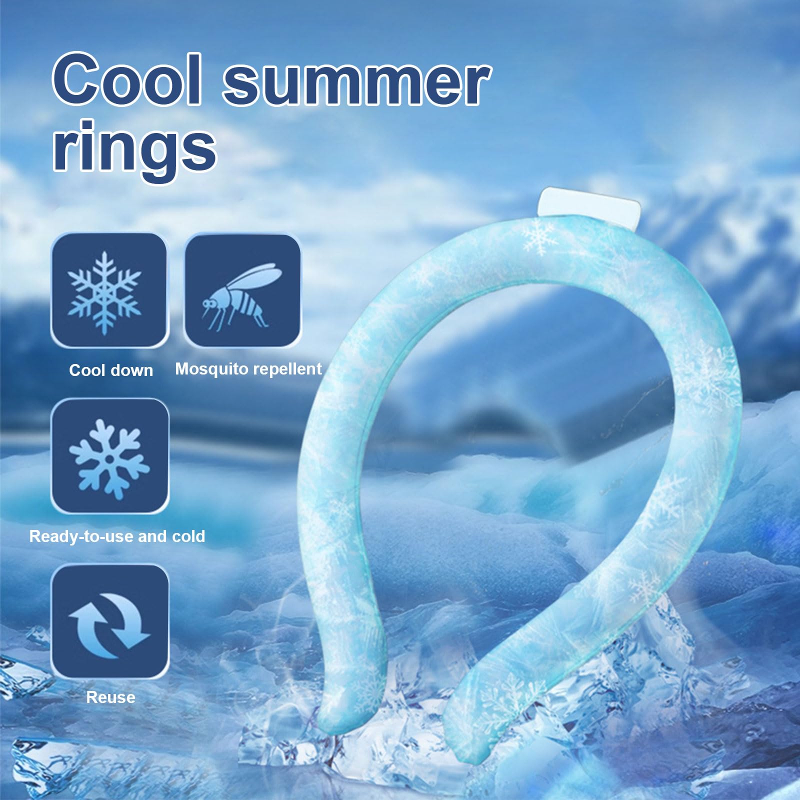 Tubo di Raffreddamento del Collo,Tubo di Ghiaccio del Collo Fisico 18°C Dispositivo di Raffreddamento, Reusable Cooling Ring, Raffreddatore Veloce