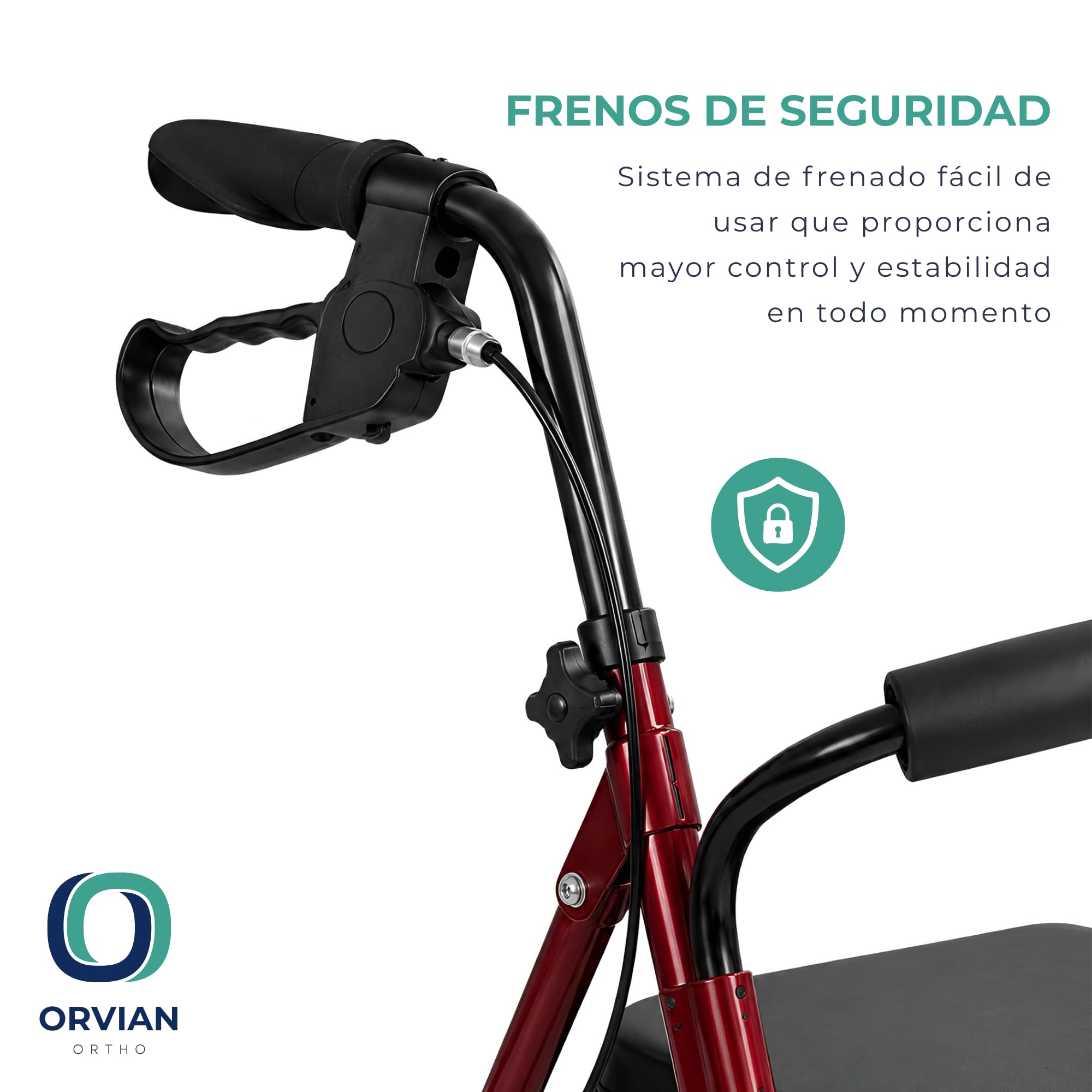 Andador para Ancianos Plegable con Frenos. Andador para Adultos con 4 Ruedas, Altura Regulable, Asiento Acolchado y Cesta. Caminador Estructura de Aluminio Ligero y Resistente. Hasta 136 Kg