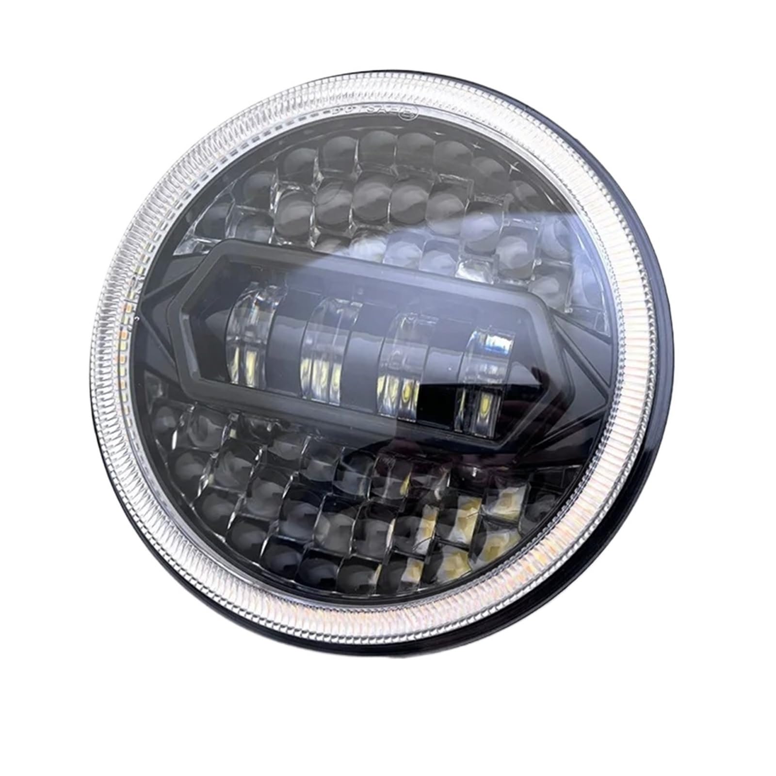 Gruppo Fari Auto Faro Anteriore A LED 7 Pollici H4 DRL Angel Eye Rotondo Giallo Bianco Indicatore Direzione Per Land Per Rover Per Defender 90 90/110 Tdci Fari Delle