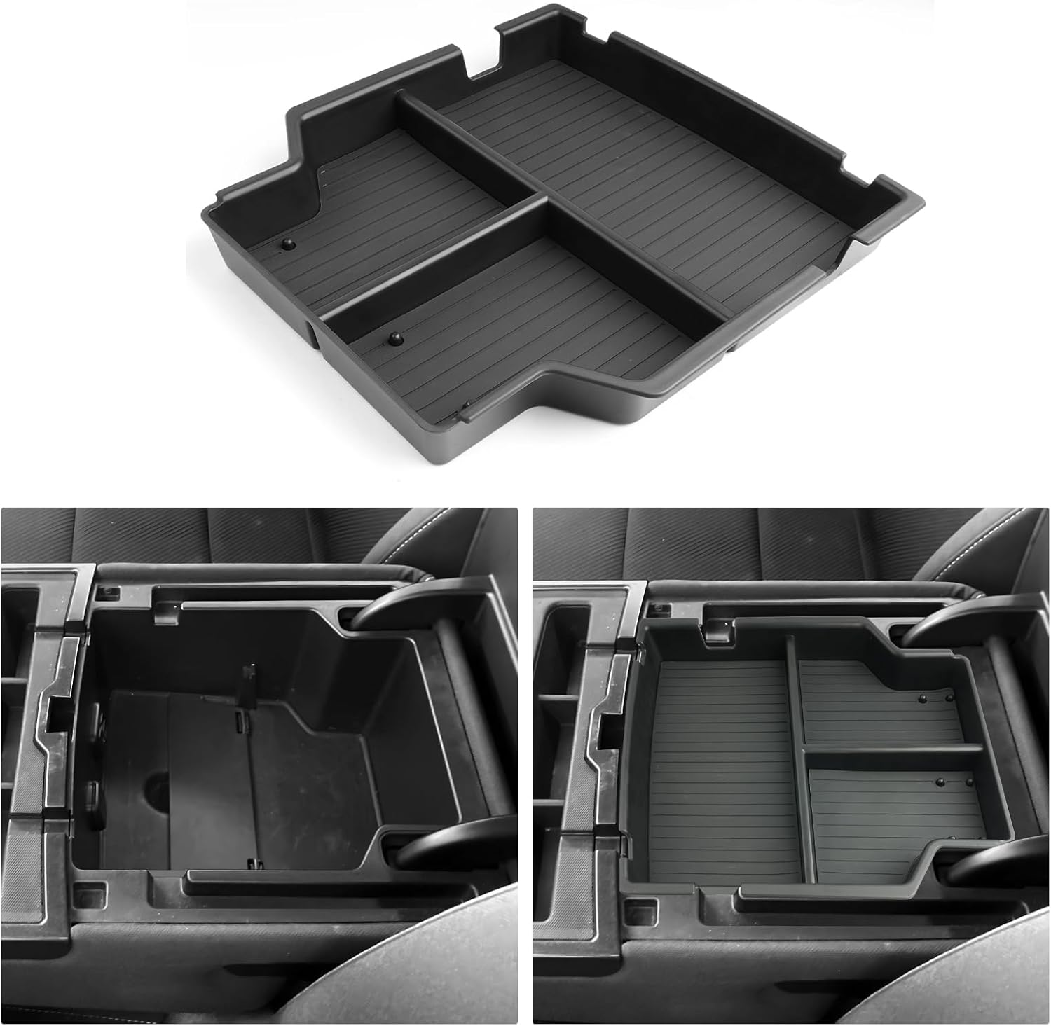 for Center Console Upper Armrest Organizer ABS Materials Compatible with 2014–2019 Silverado/Sierra 1500&2015–2019 Silverado/Sierra 2500HD/3500HD – Split-Bench Folding Seat