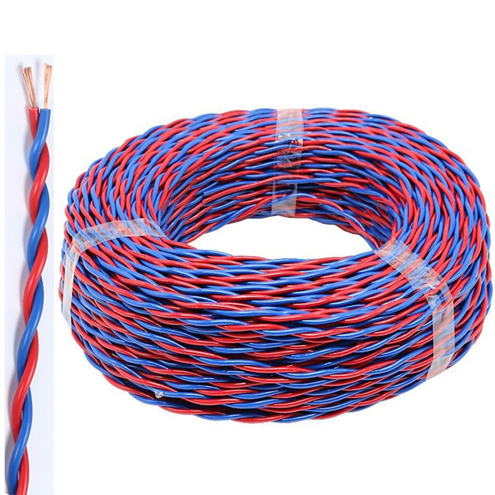Câble électrique flexible 2C 1.5mm² torsadé et ignifuge de 30ft - 8