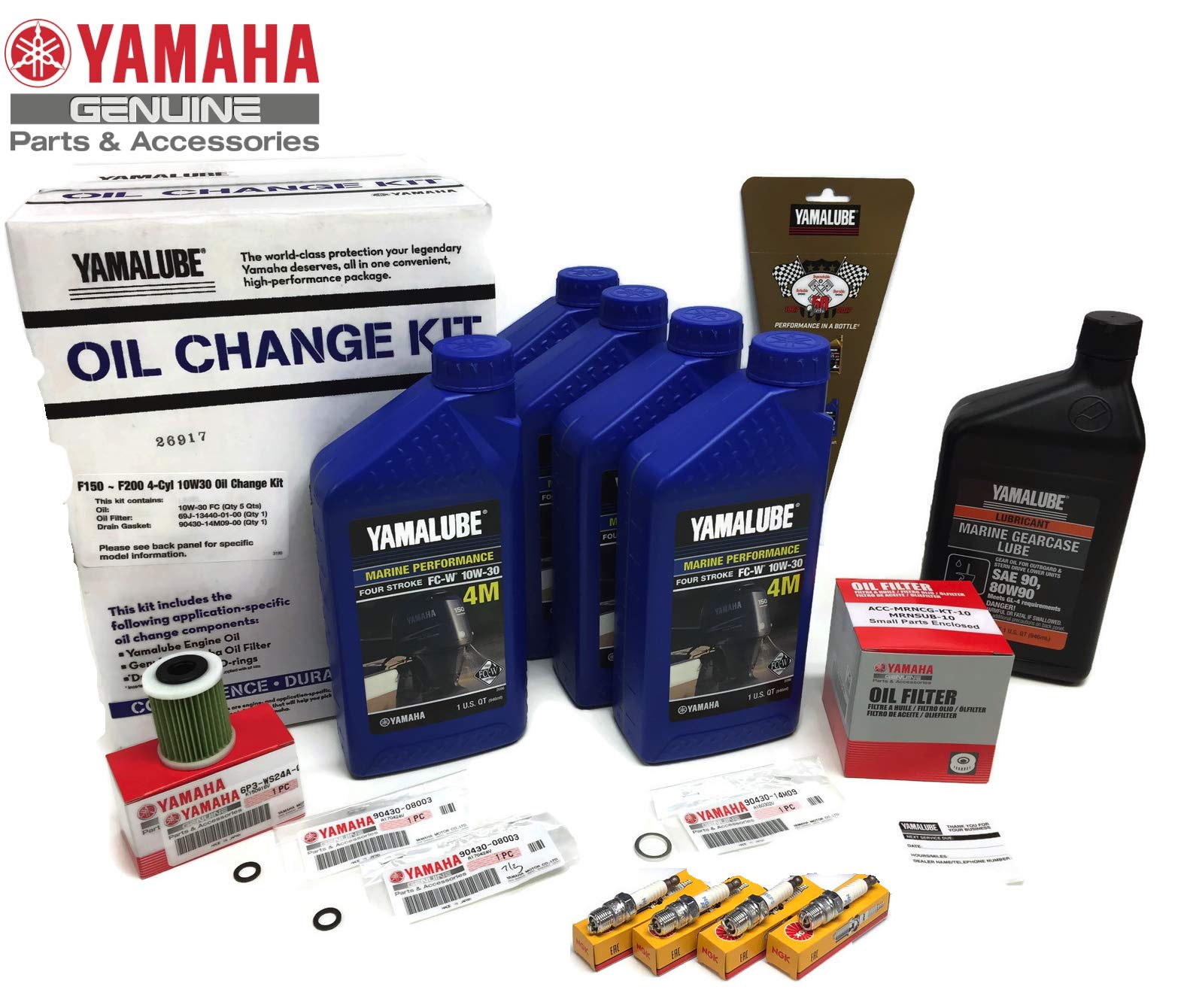 Amazon Com Yamaha Oem Vf150 F175 Vf175 Outboard Oil Change 10w30 Fc 4m Lower Unit Gear Lube Drain Fill Gaskets Ngk Spark Plugs Lfr6a 11 Primary Fuel Filter Maintenance Kit Automotive