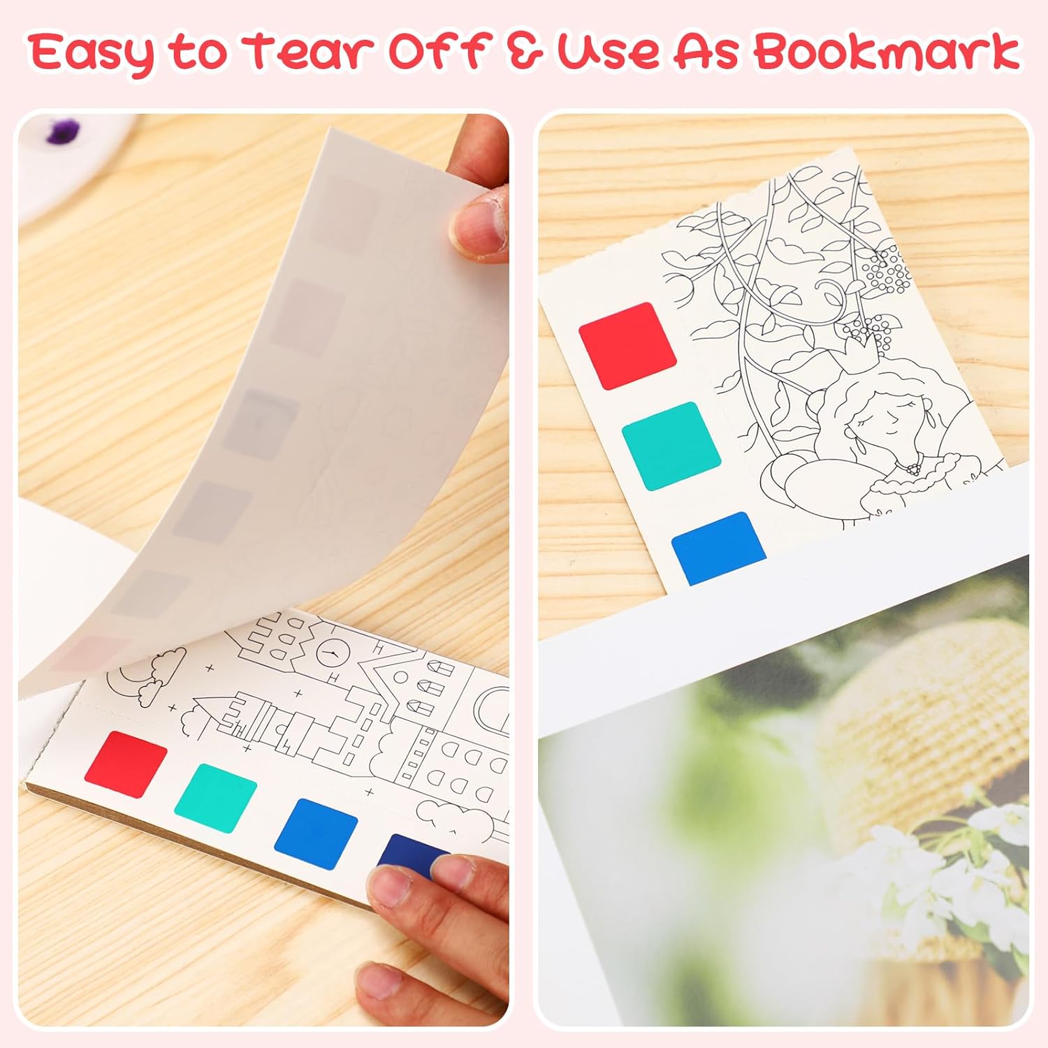 Mooliwe 24 Pack Watercolor Painting Books Set Pocket Watercolor Painting Coloring Kit Paint with Water Coloring Books Birthday 100th Day Activity Arts Crafts Valentine Exchange Gift - Image 4