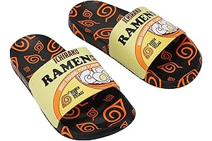 Naruto Ichiraku's Ramen Men's Black Slide Sandals Walk Away in Style