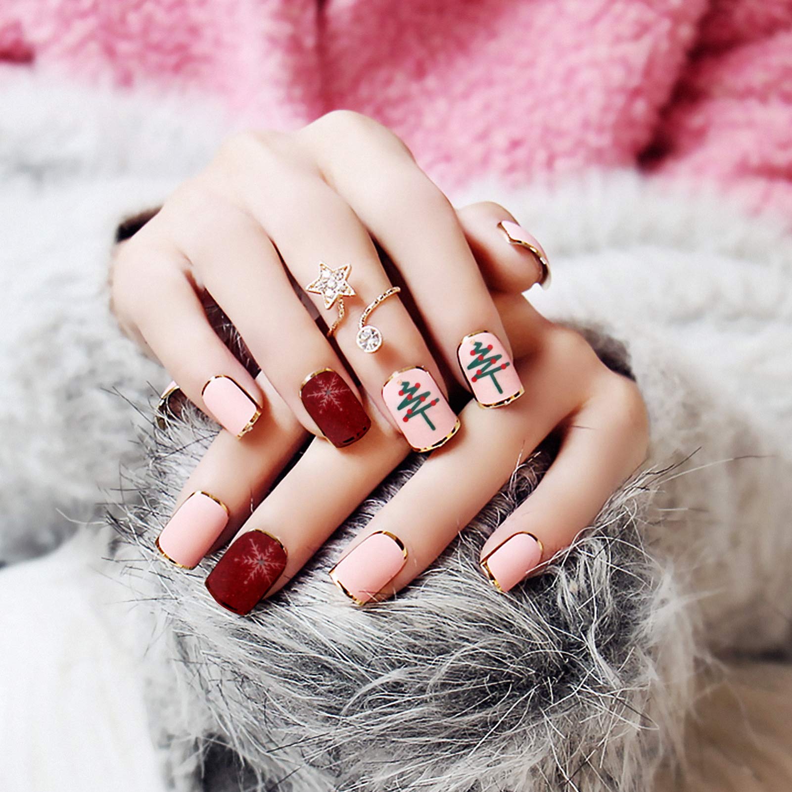 Healvian 24fogli Adesivi Per Unghie Natalizi Decorazioni Festive Per Manicure Design Creativo Di Natale Per Feste e Occasioni Speciali