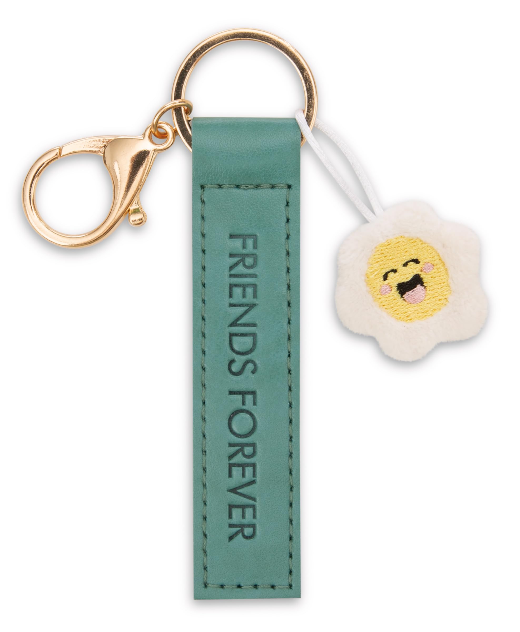 NICI Keyholder Friends Forever PU band 10cm with flower - green - A loyal companion for backpacks or bags, keychain for key rings & key holders for all ages | 62005