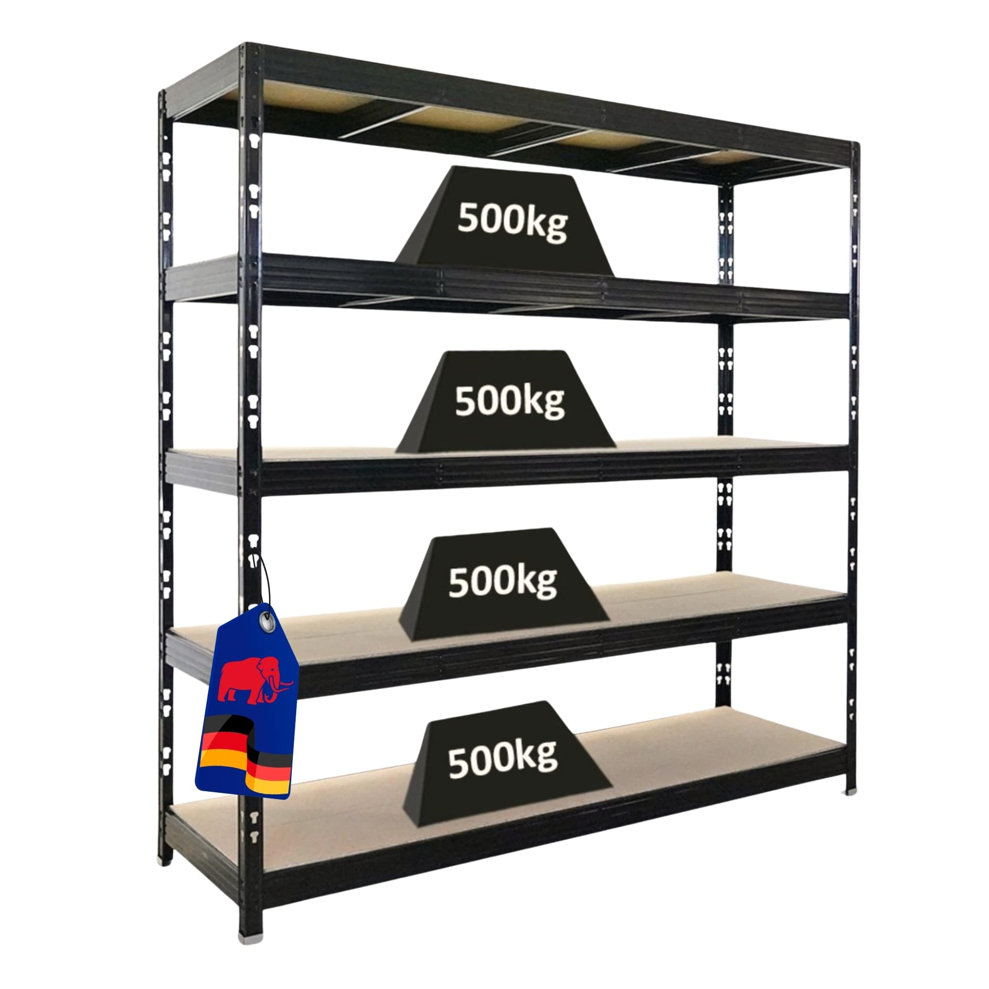 PROREGAL Profi Schwerlastregal Rhino EXTRA BREIT, schwarz