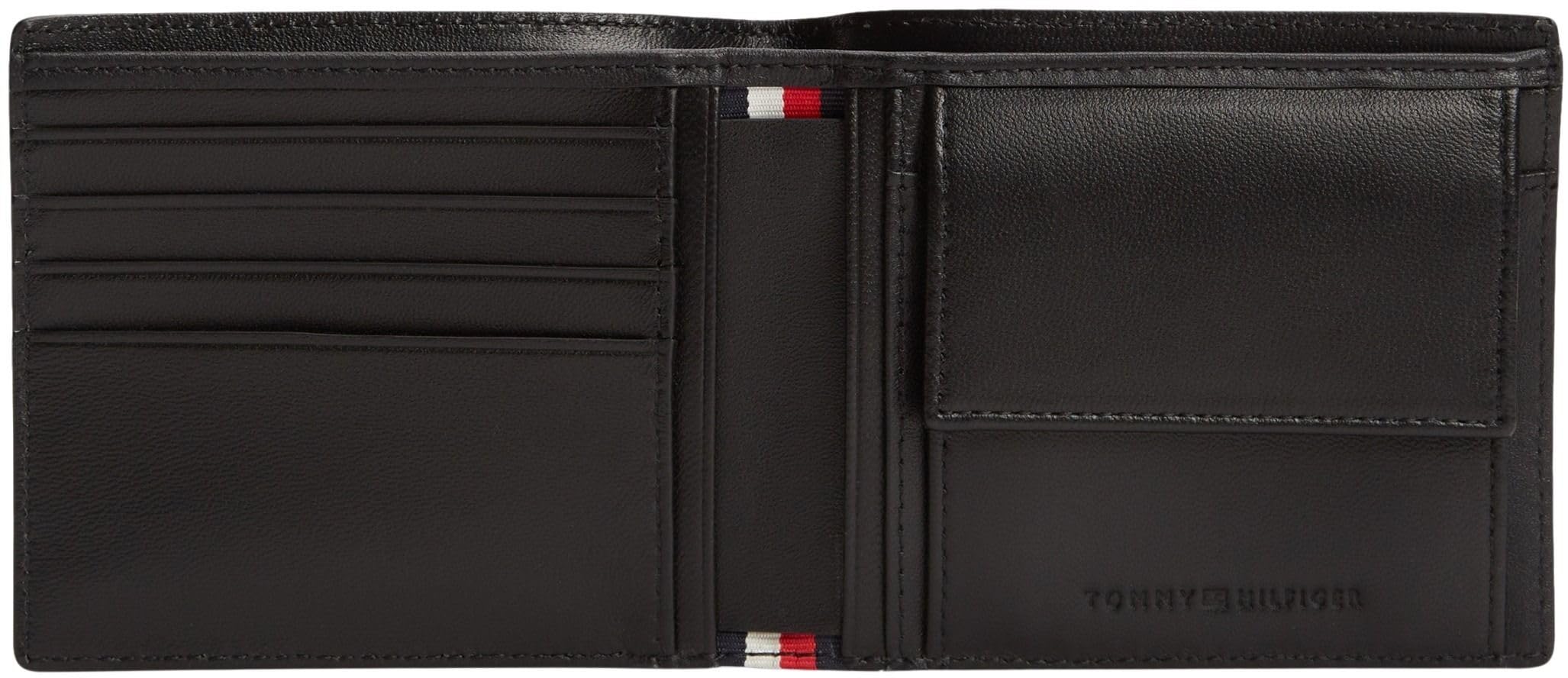 Tommy Hilfiger Herren Geldbeutel Emboss and Coin aus Leder, Schwarz (Black), Einheitsgröße