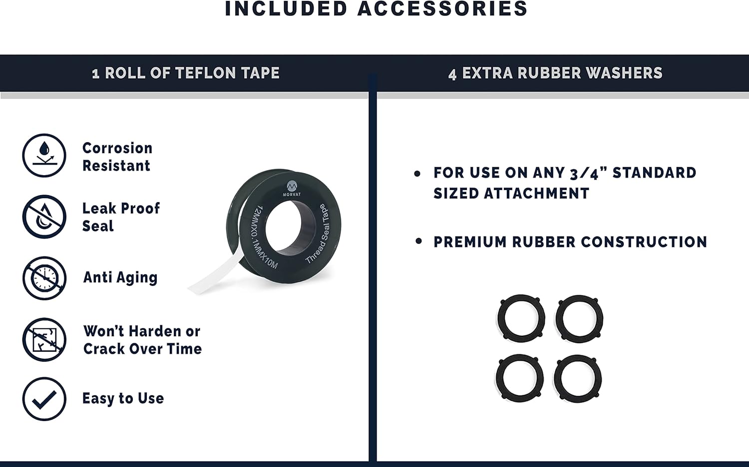 Morvat Heavy Duty 10 Foot Stainless Steel Garden Hose with All Brass Shut-Off Valve PLUS 2 Pack Water Hose Nozzle Sprayer with 10 Spray Patterns & Thumb Controlled Comfort Grip with ON/OFF Lock