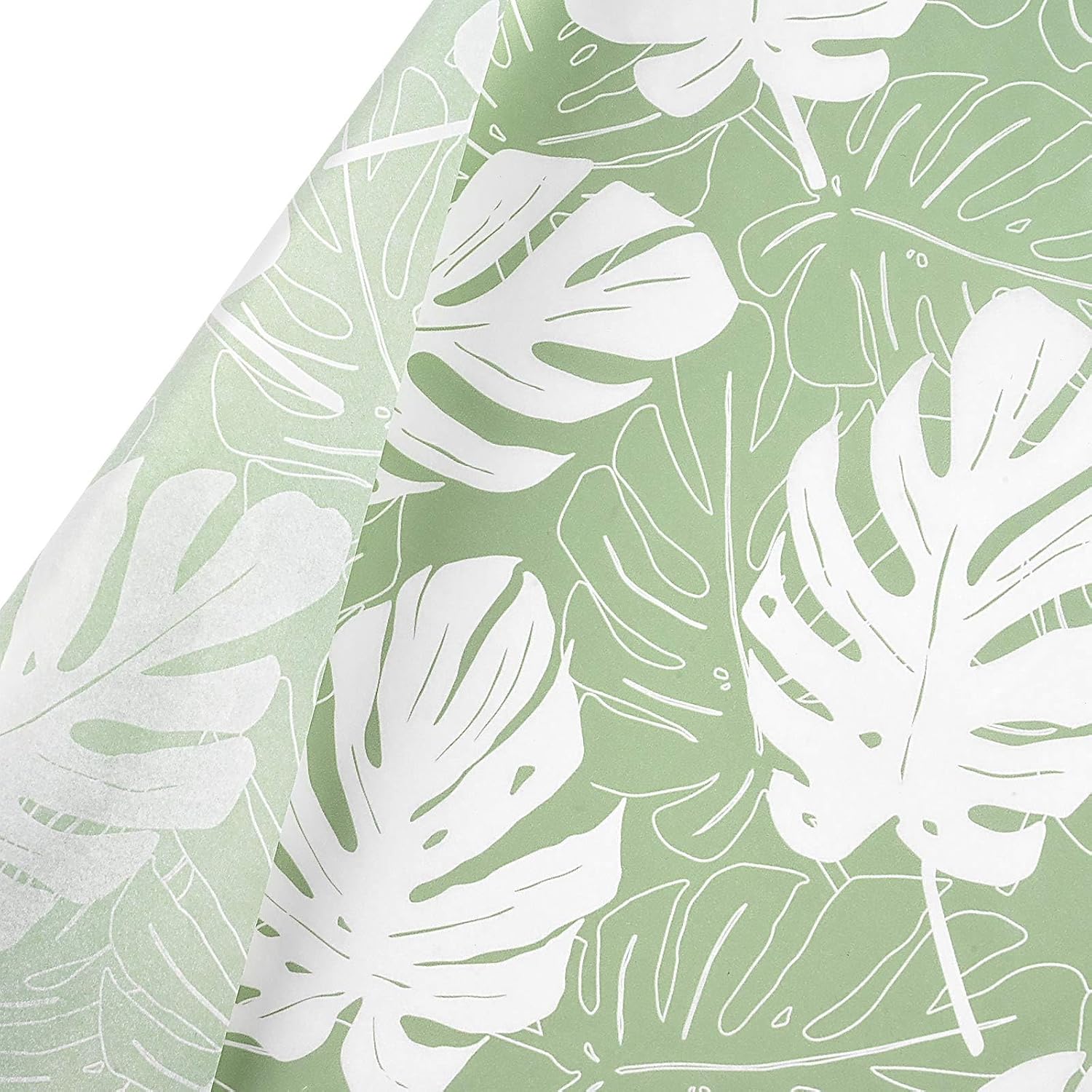 Bolsome 100 Sheets 20 × 14 Inches Sage Green Monstera Tissue Paper for Gift Wrapping Tropical Plant Printed Tissue Paper for Gift Bags for Bridal Shower Wedding Birthday Party DIY Craft