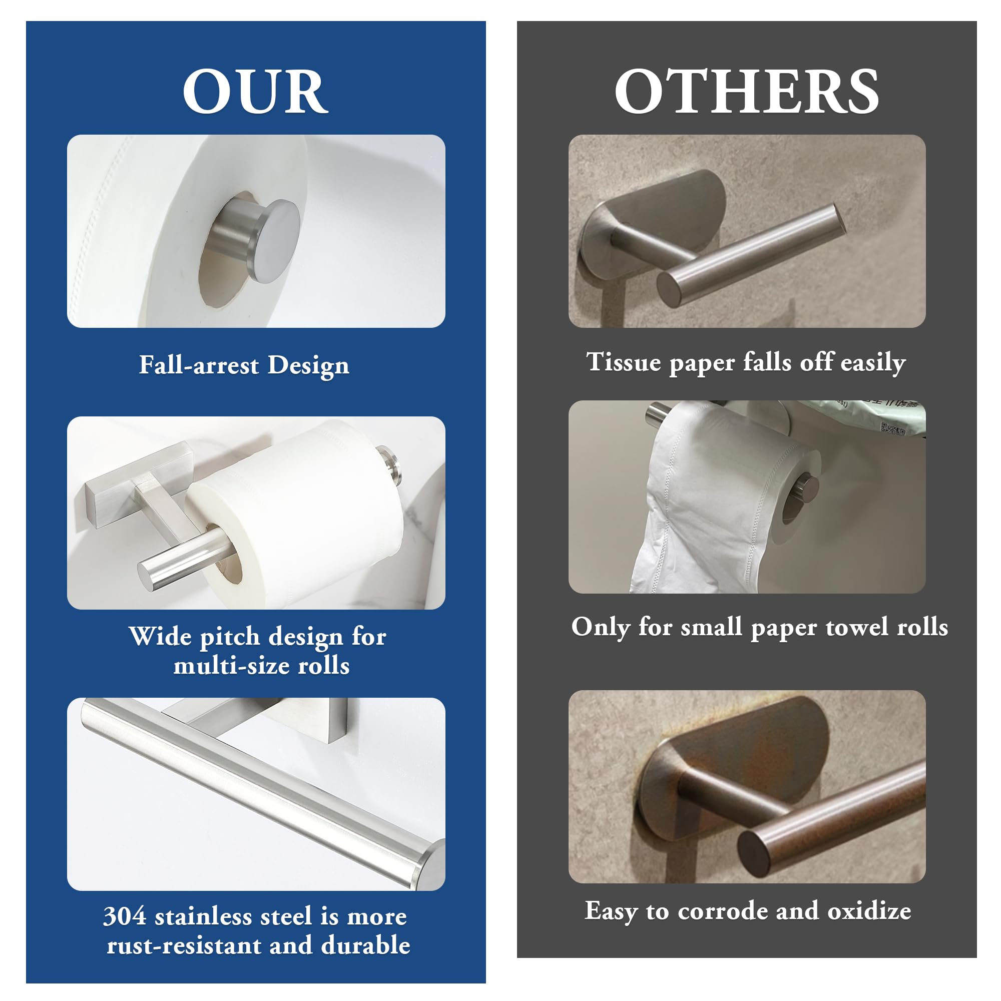 Mooche Toilet Roll Holder Wall Mounted, Toilet Paper Holder - Image 4