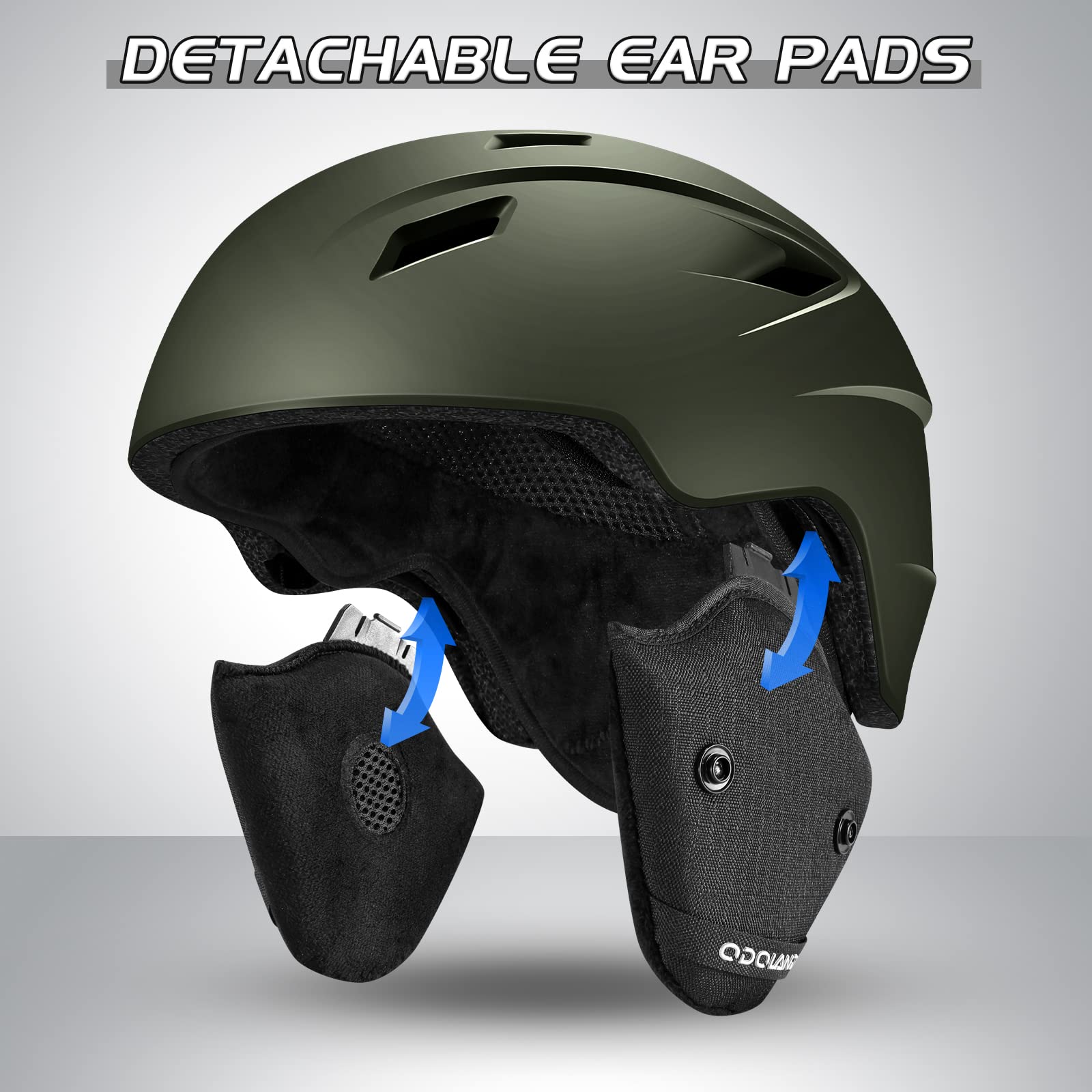 Odoland Kit di Casco Sci con Maschera Sci, Casco Snowboard per Uomo Donna Adolescenti, Casco Ski Regolabile e Occhiali Sci UV400 Proteczione, per Sport Invernali All'aperto