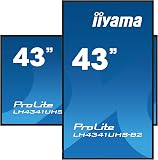 iiyama Prolite LH4341UHS-B2 108cm 4K UHD VGA HDMI Audio In/Out USB2.0 RS-232c RJ45 24/7 Digital Display Panel - Black - 4