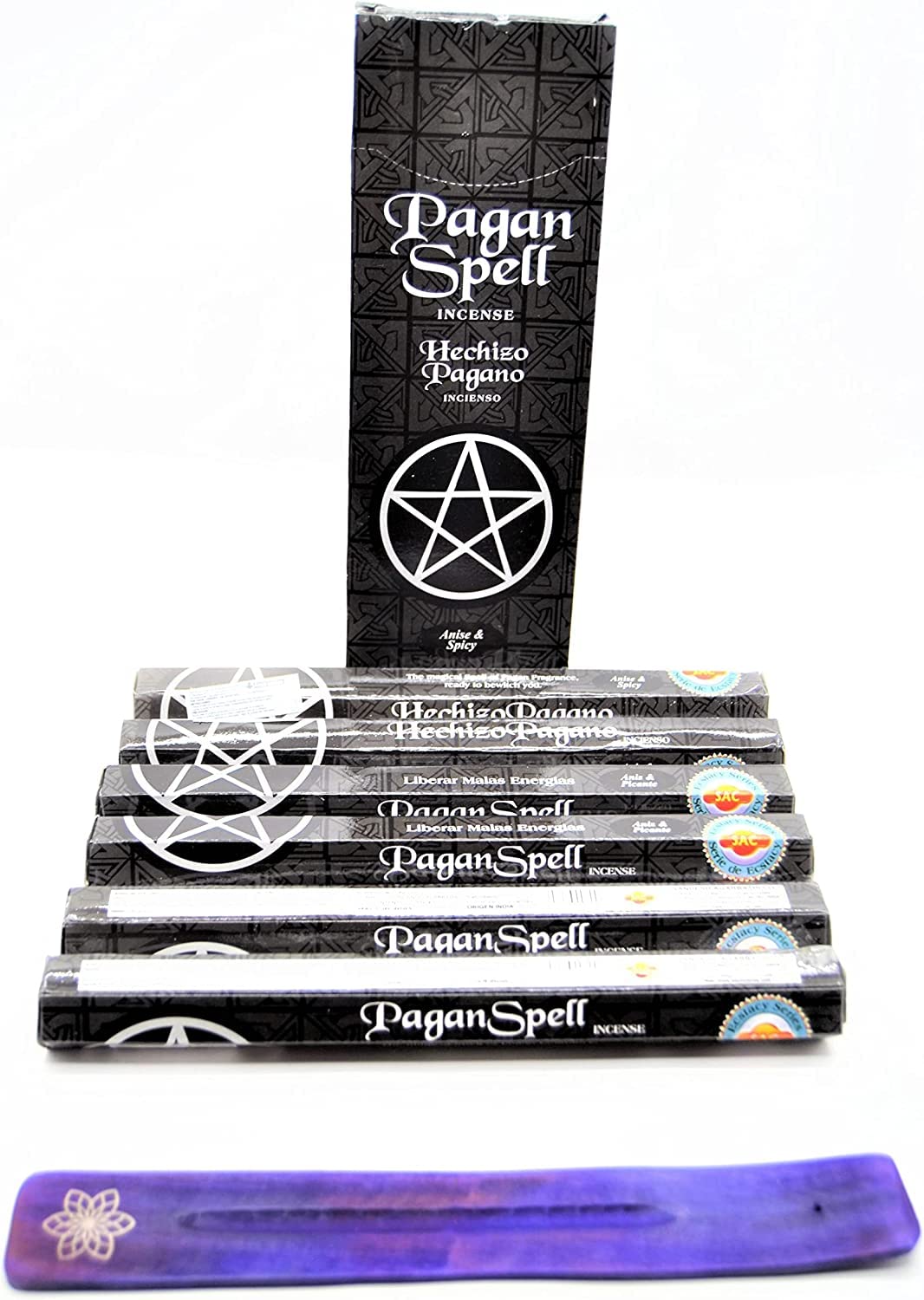 120 Pentagram Incense Sticks Magic Devil Spell Gothic ( Pentagram Magic Devil Spell ) Joss Sticks 120 Incense Sticks Homemade Fragrance Joss Sticks with Ashtray