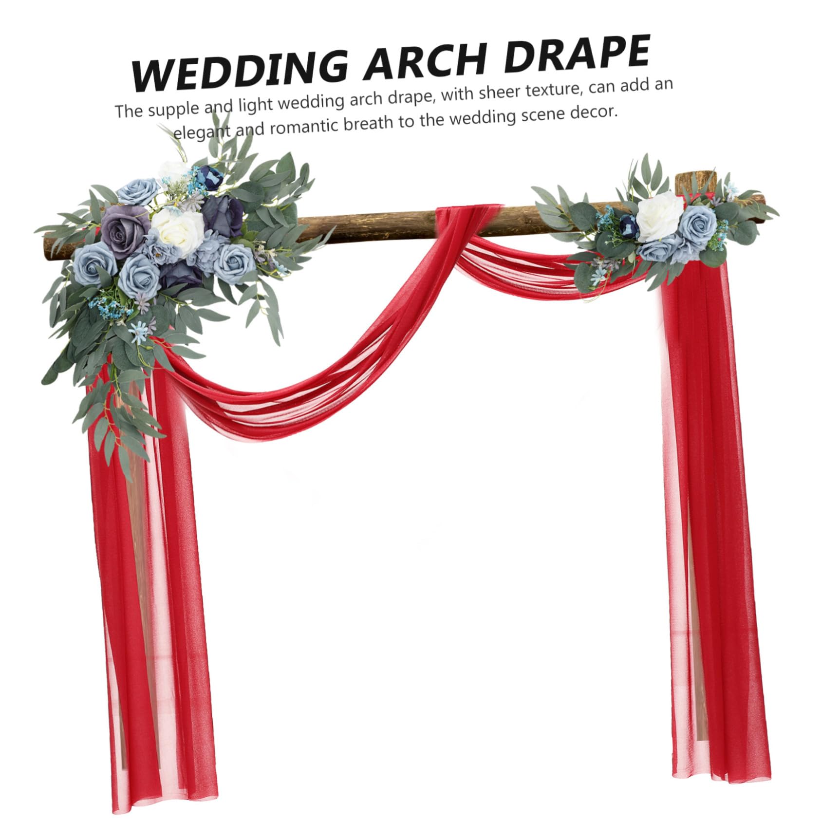 VICASKY 5 Stück Hochzeitsbogen Vorhang Weinrot Transparentes Weiches Stoff für Hochzeit Party und Feier Reusable Arch Drapes mit Elegantem Leichtem Chiffon Hintergrund