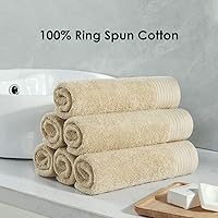 Vista 7 de VANZAVANZU Paquete de 3 toallas de baño suaves de primera calidad (beige) - 1628 pulgadas, altamente absorbentes